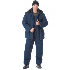 Костюм "МЕТЕЛЬ": куртка дл.,брюки (п-но 100% х/б с ВО, вата) тёмно-синий
